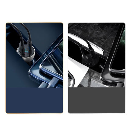 BASEUS USB + USB-C 65W Quick Charge car charger, gray LCD screen – image 10