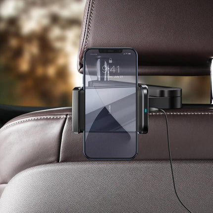 BASEUS Car handle for phone with headrest with Qi 15 W wireless charger – image 10