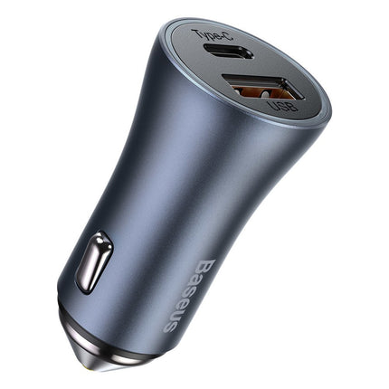 BASEUS USB-C car charger + USB 40W Golden Connector Pro gray