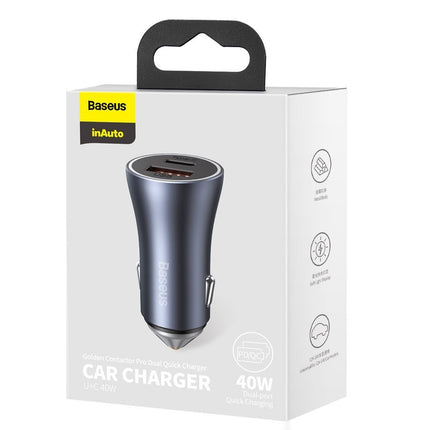BASEUS USB-C car charger + USB 40W Golden Connector Pro gray – image 5