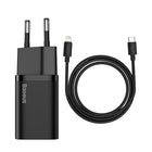 BASEUS Fast charger for Iphone Super Si 1C 20W Power Delivery + USB-C cable - Lightning 1m black