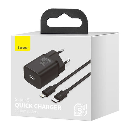 BASEUS Fast charger for Iphone Super Si 1C 20W Power Delivery + USB-C cable - Lightning 1m black – image 5