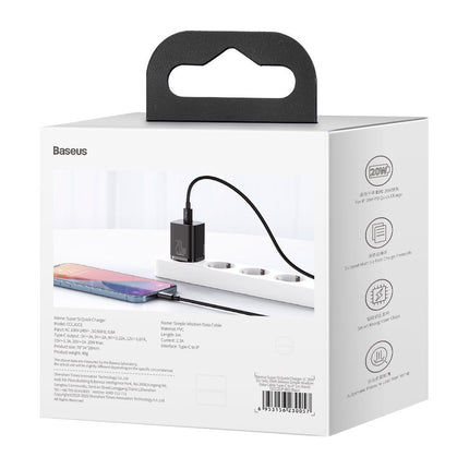 BASEUS Fast charger for Iphone Super Si 1C 20W Power Delivery + USB-C cable - Lightning 1m black – image 6
