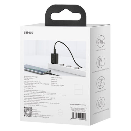 BASEUS Super Si QC PC Power Charger 25W 3A + USB-C cable 1m black – image 6