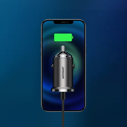JOYROOM USB-C USB Quick USB car charger 45W 5A PD QC 3.0 AFC SCP grey – image 2