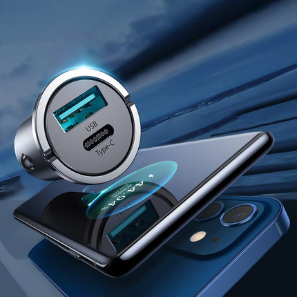 JOYROOM USB-C USB Quick USB car charger 45W 5A PD QC 3.0 AFC SCP grey – image 4