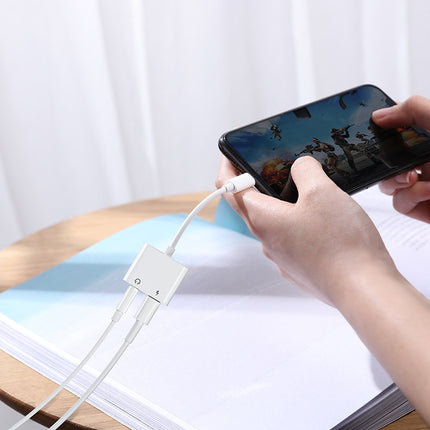 JOYROOM Adapter headphone splitter iPhone Lightning - Lightning 3.5mm mini jack white – image 7