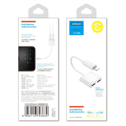 JOYROOM Adapter headphone adapter iPhone Lightning - 2x Lightning white – image 5