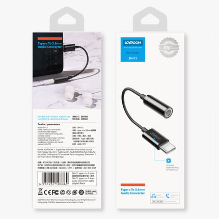 JOYROOM Adapter for headphones 3.5 mm mini female jack - USB-C male white – image 4
