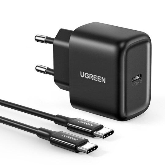 UGREEN USB-C 25W PD + USB-C 2m black power charger