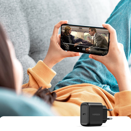 UGREEN USB-C 25W PD + USB-C 2m black power charger – image 7