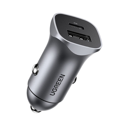 UGREEN USB-C USB 24W Power Delivery Quick Charge car charger grey