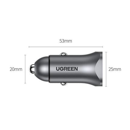 UGREEN USB-C USB 24W Power Delivery Quick Charge car charger grey – image 7