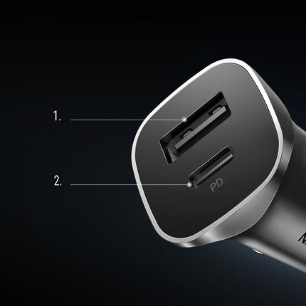 UGREEN USB-C USB 24W Power Delivery Quick Charge car charger grey – image 9