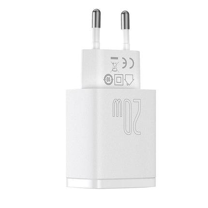 BASEUS Compact USB USB-C 20W 3A PD QC 3.0 white fast charger – image 3