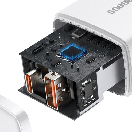 BASEUS Compact USB USB-C 20W 3A PD QC 3.0 white fast charger – image 6