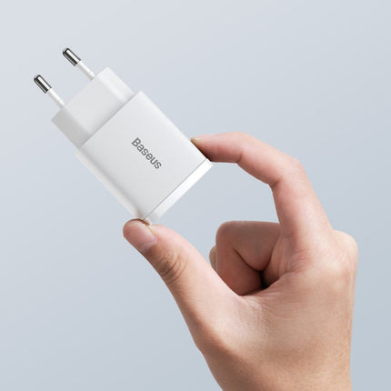BASEUS Compact USB USB-C 20W 3A PD QC 3.0 white fast charger – image 7