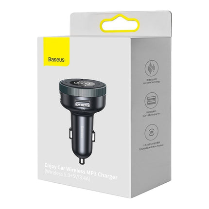 BASEUS FM transmitter MP3 car charger LED 2x USB Bluetooth black – image 5