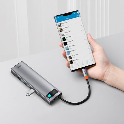 BASEUS Multifunctional HUB replicator USB-C Metal Gleam 11w1 gray – image 10
