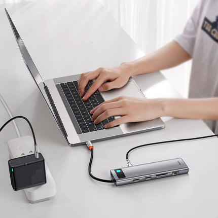 BASEUS Multifunctional HUB replicator USB-C Metal Gleam 11w1 gray – image 8