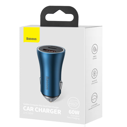 BASEUS Fast car charger Golden Container Max USB USB-C 60W QC blue – image 5