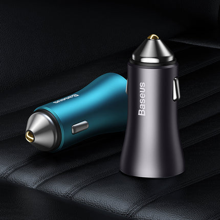 BASEUS Fast car charger Golden Container Max USB USB-C 60W QC blue – image 7