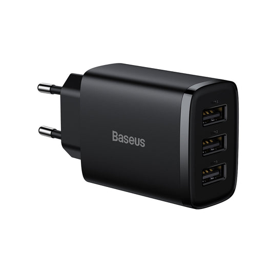 BASEUS Compact 3x USB 17W black network charger