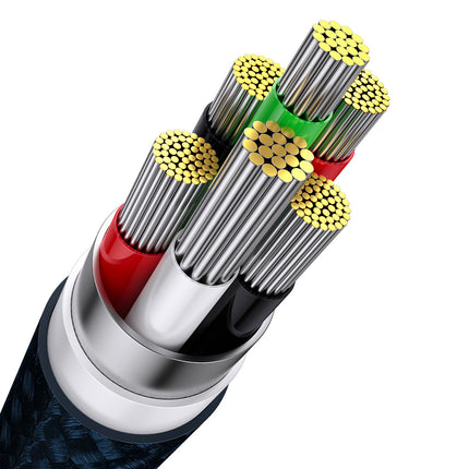 BASEUS 3w1 USB-A fast charging cable for USB-C microUSB Lightning 66W 480Mb/s 1.2m blue – image 7