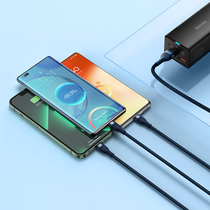 BASEUS 3w1 USB-A fast charging cable for USB-C microUSB Lightning 66W 480Mb/s 1.2m blue – image 9