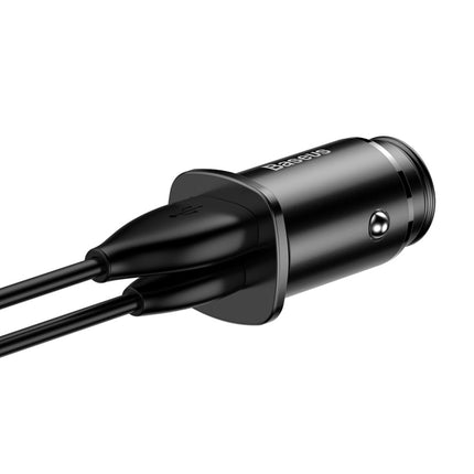 BASEUS Smart car charger with 2 USB and USB-C QC PD black – image 4