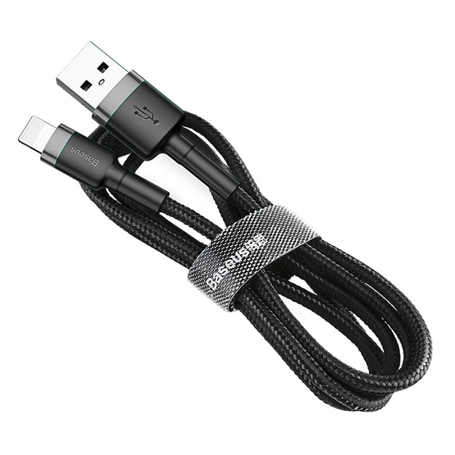 BASEUS Durable cable in the overlay for iPhone USB - Lightning QC3.0 2.4A 1m black and grey