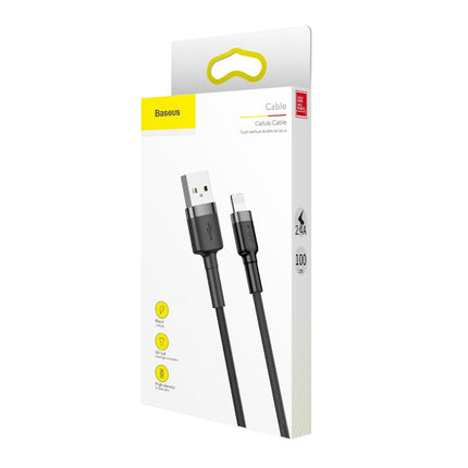 BASEUS Durable cable in the overlay for iPhone USB - Lightning QC3.0 2.4A 1m black and grey – image 10