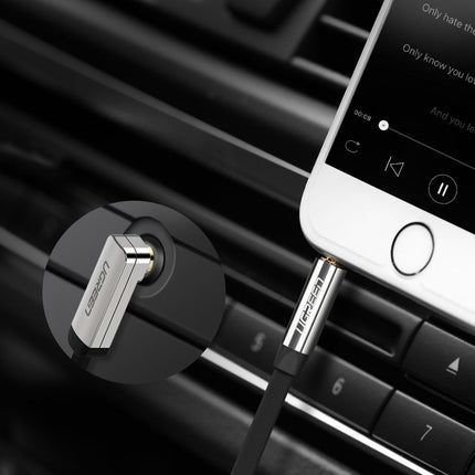 UGREEN Flat cable audio cable AUX 3.5mm mini jack 1m silver – image 3