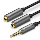 UGREEN Headphones 3.5mm mini jack AUX + stereo microphone 20cm silver