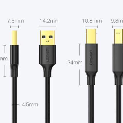 UGREEN USB 2.0 cable for USB-B 1.5m black printer – image 7