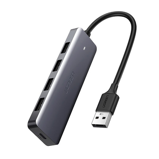 UGREEN HUB USB port distributor - 4x USB 3.2 with micro USB power port grey