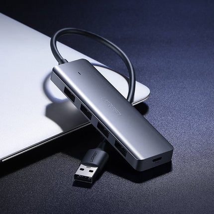 UGREEN HUB USB port distributor - 4x USB 3.2 with micro USB power port grey – image 11