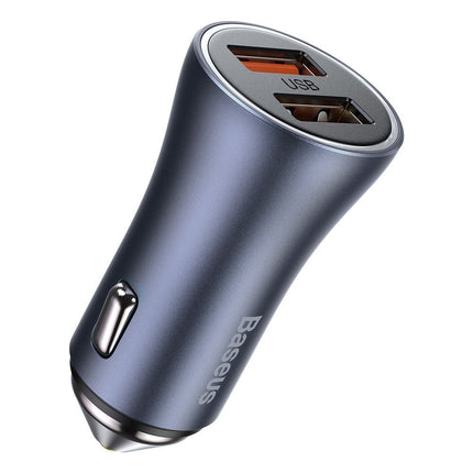 BASEUS Fast car charger 2x USB 40W QC SCP FCP AFC + USB-C cable grey – image 3