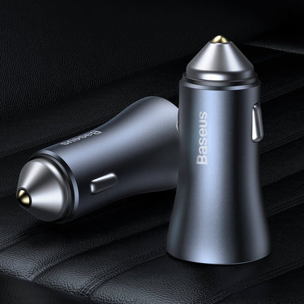 BASEUS Fast car charger 2x USB 40W QC SCP FCP AFC + USB-C cable grey – image 8
