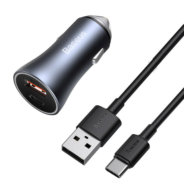 BASEUS Fast 40W PD USB-C/USB + USB-C cable grey