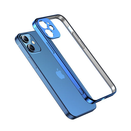 JOYROOM Ultra thin transparent case with metallic frame for iPhone 12 Pro dark-blue – image 4