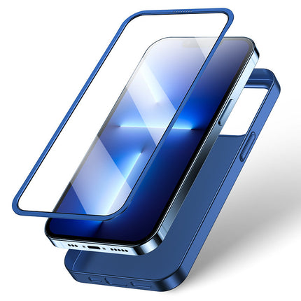 JOYROOM Case for iPhone 13 Pro case for back and front + tempered glass blue – image 4