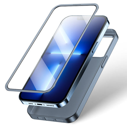 JOYROOM Case for iPhone 13 Pro case for back and front + tempered glass blue – image 13