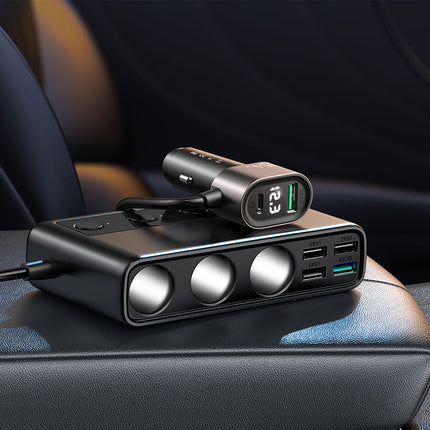 JOYROOM 9in1 car charger 5x USB 1x USB-C 3x lighter socket PD QC black – image 8