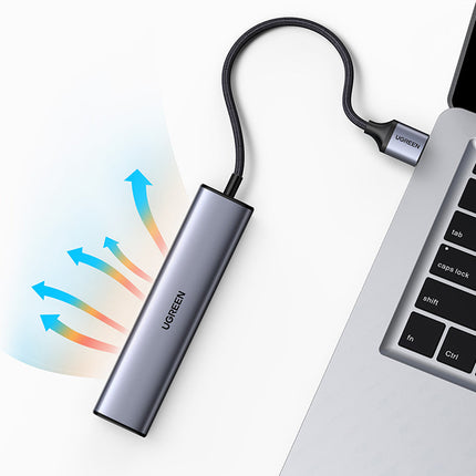 UGREEN Multifunctional HUB USB 3.0 adapter - 3x USB Ethernet RJ-45 USB-C PD grey – image 3