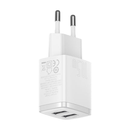 BASEUS Small network charger Compact 2x USB 10.5W white – image 4