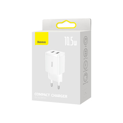 BASEUS Small network charger Compact 2x USB 10.5W white – image 5