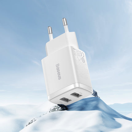 BASEUS Small network charger Compact 2x USB 10.5W white – image 9