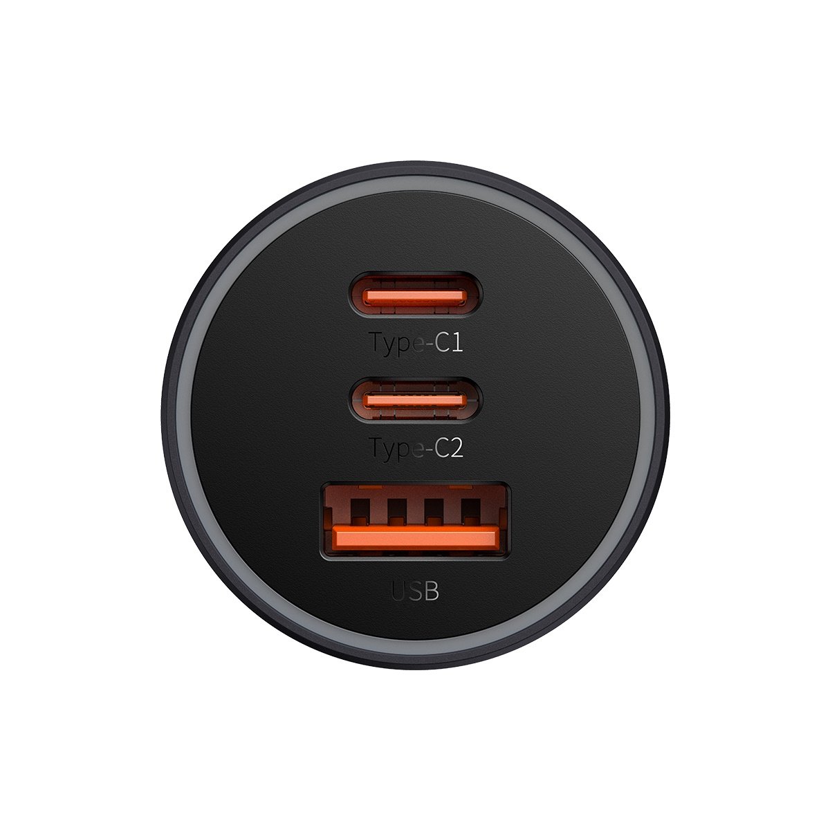 BASEUS Golden Contactor Pro USB + 2x USB-C 65W car charger, dark gray – image 2
