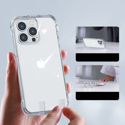 JOYROOM Case cover for iPhone 14 Pro Max armored case with hooks stand transparent – image 3